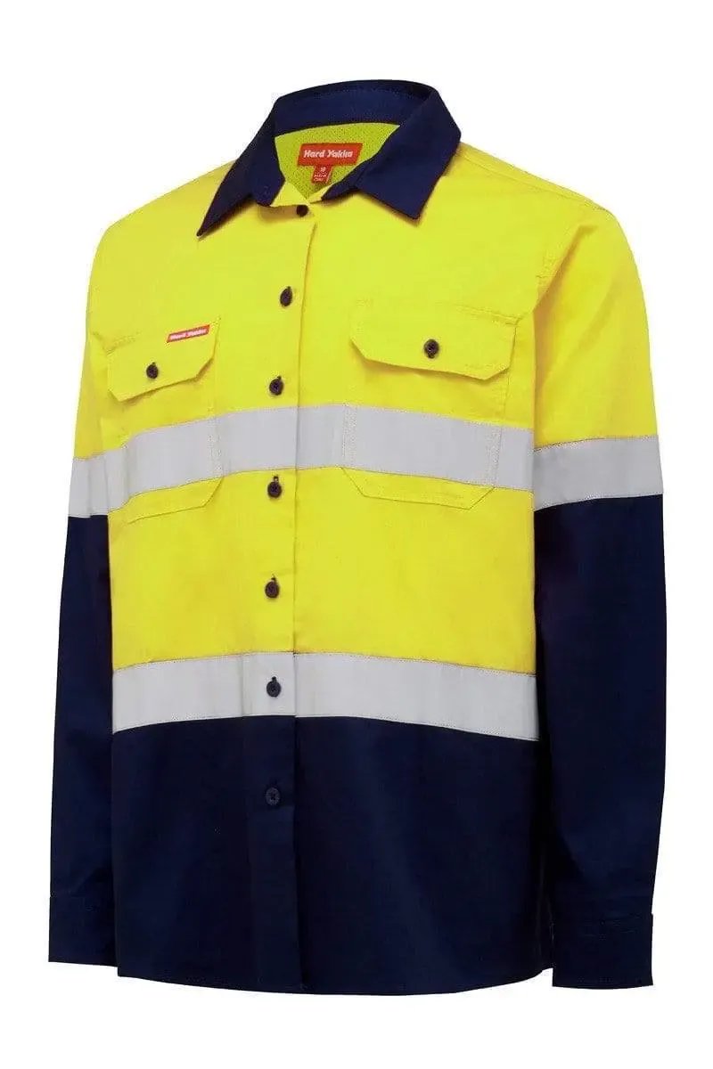Hard Yakka Long Sleeve Women's Taped Hi Vis Shirt Y08805